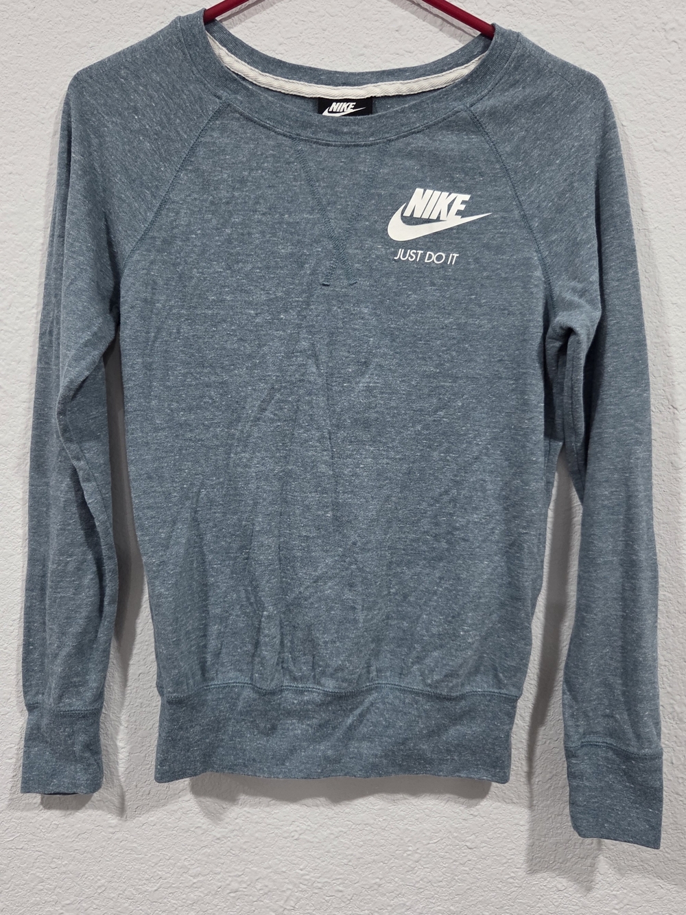 Nike Heather Blue Crewneck Sweatshirt with White Logo